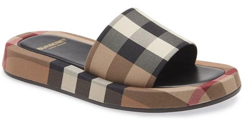 burberry buckingham check slides|burberry slides for sale.